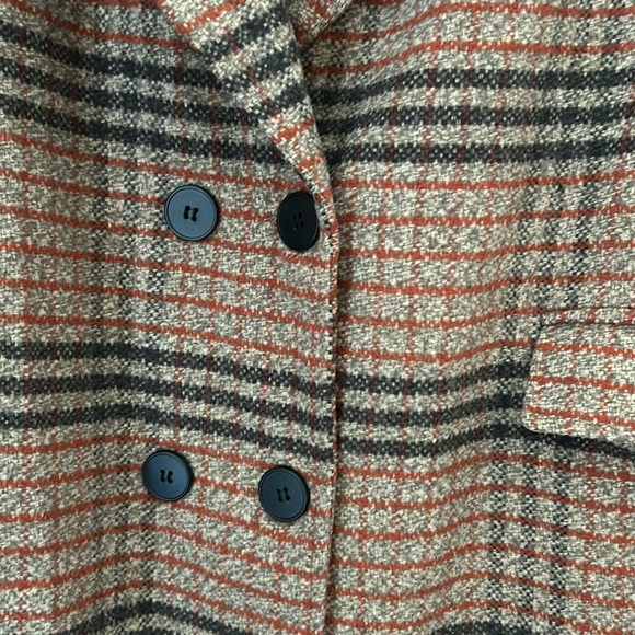 CHARTOU Women's Size XXL Lapel Collar Plaid Double Breasted Long Trench Coat - Picture 5 of 9